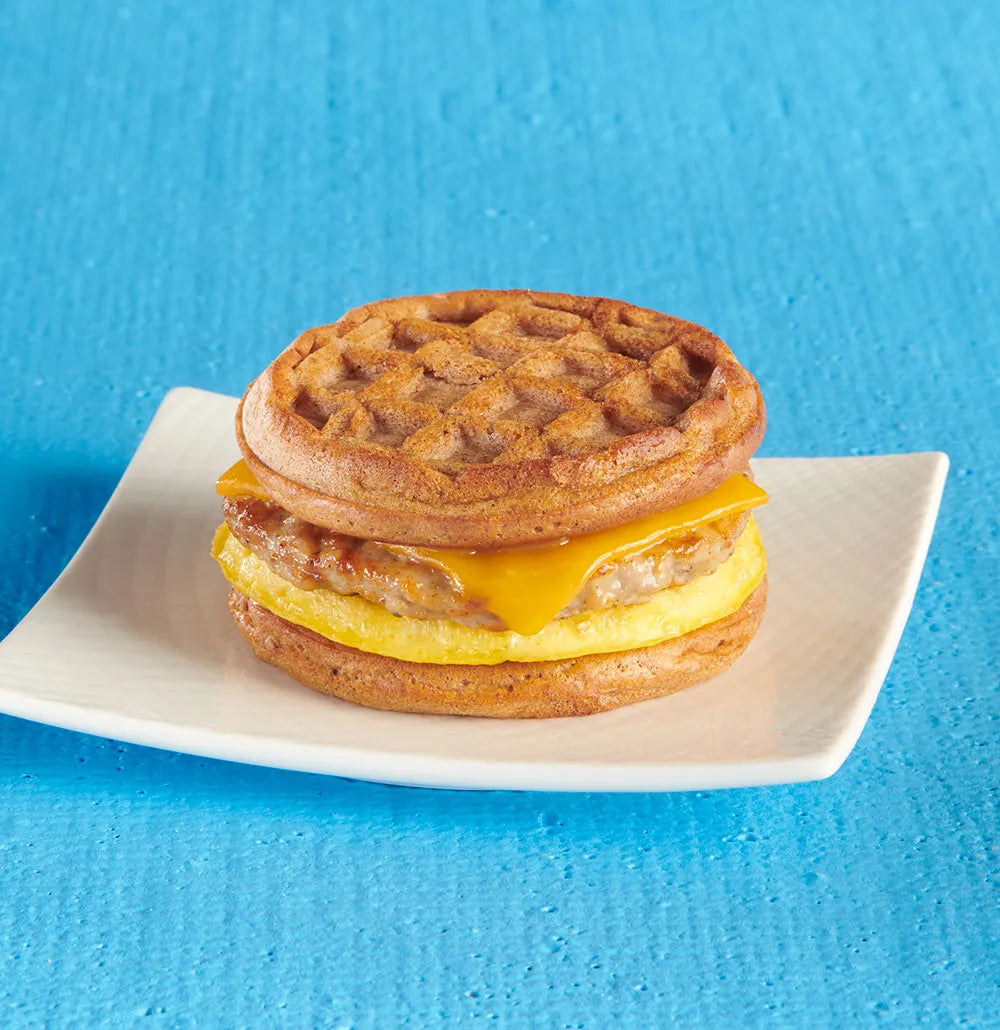 Cloud'wich Cinnamon Waffle Sausage Breakfast Sandwich