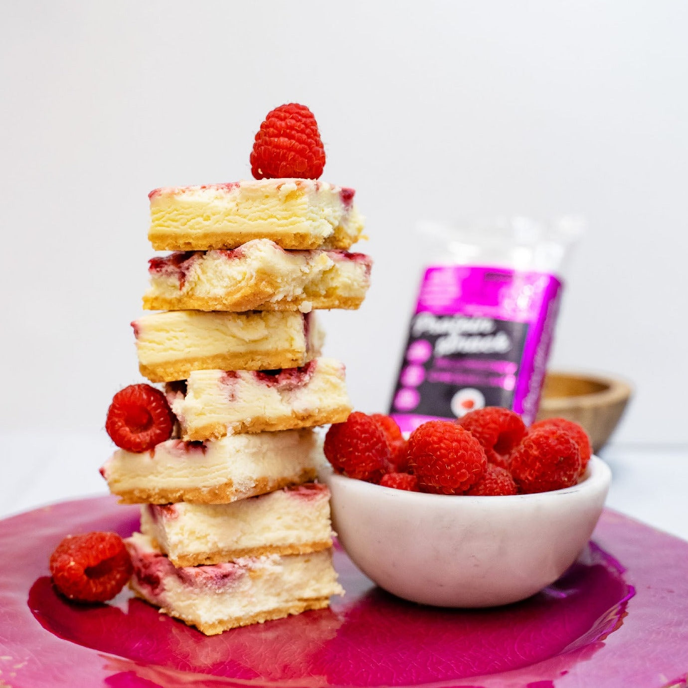 Keto Protein Raspberry Cheesecake Bar