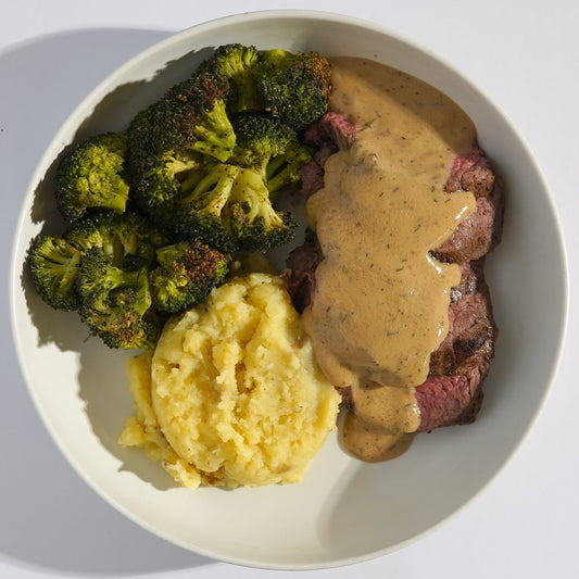 Bourbon Steak with Mashed Potatoes