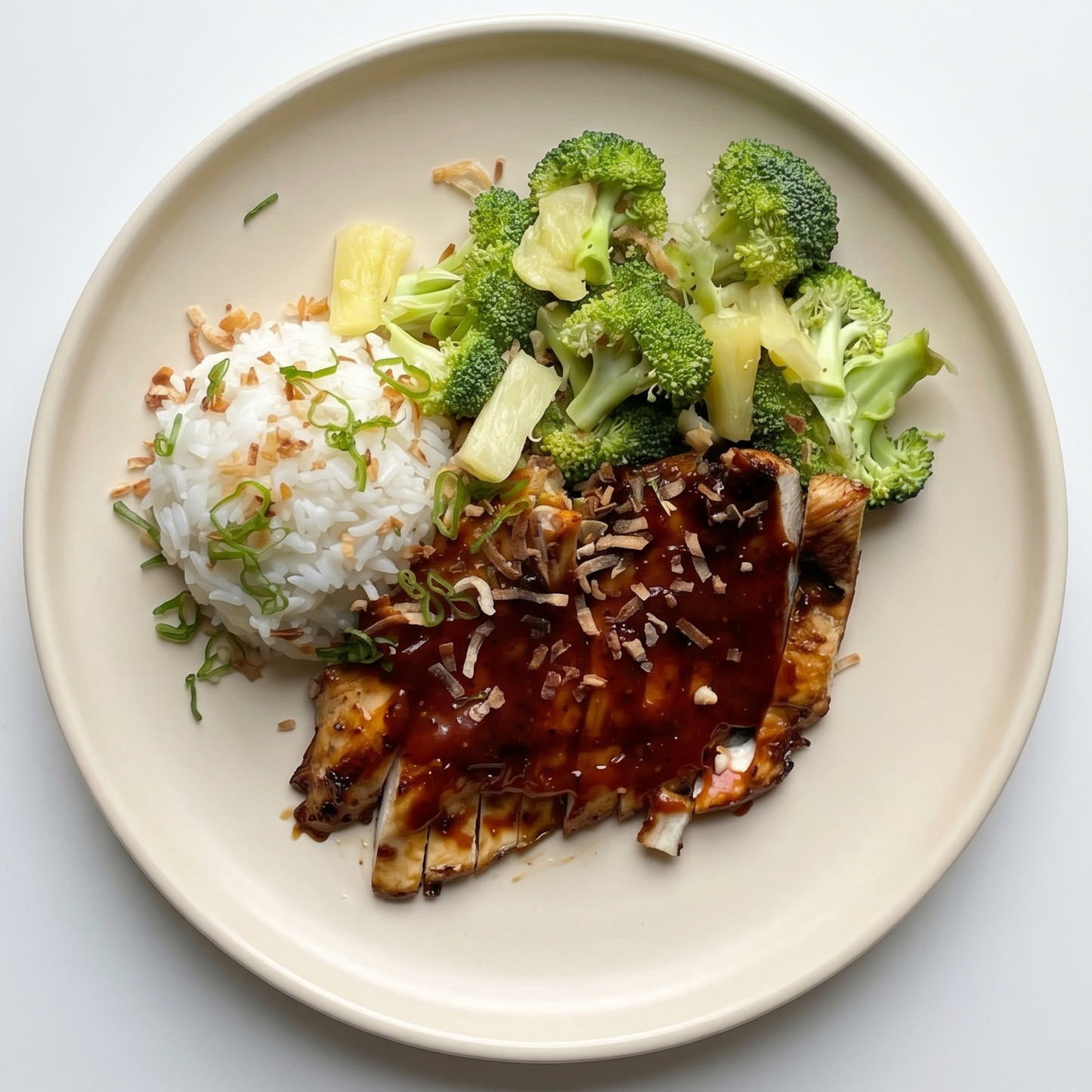 Pollo BBQ Hawaiano con Arroz con Coco