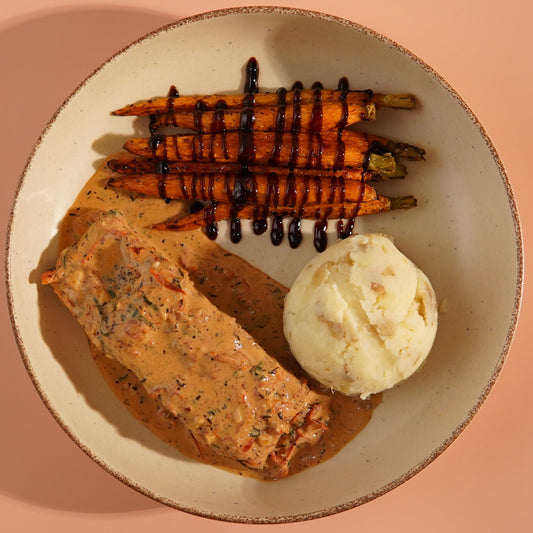 Creamy Salmon with Balsamic Carrots