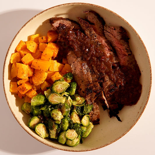 Flank with a Red Wine Reduction