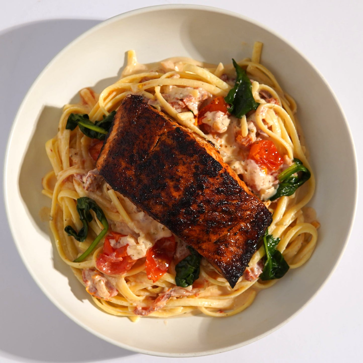 Tuscan Salmon Fettuccine